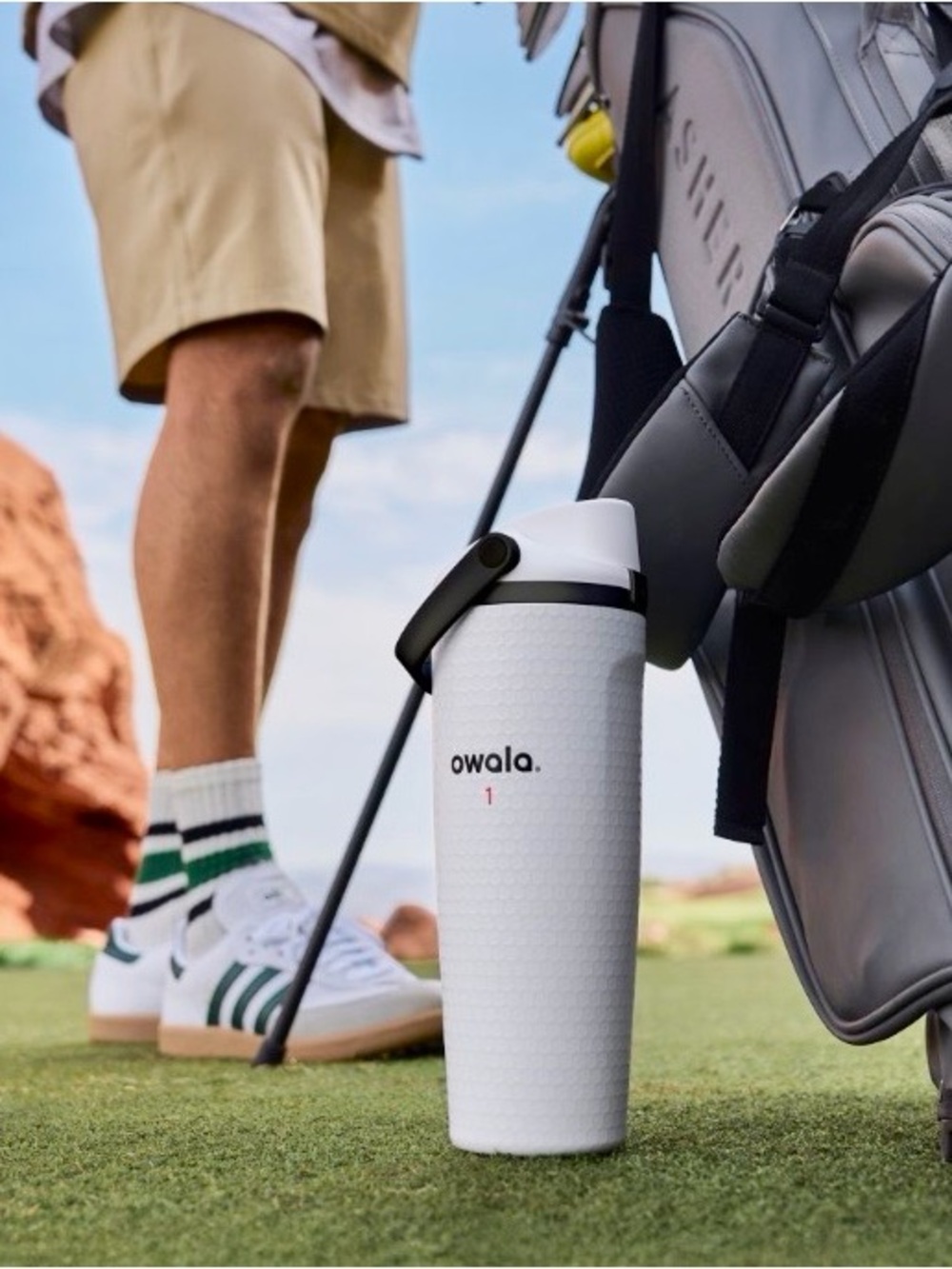 Brand New OWALA FreeSip 30 Oz Golf Water Bottle Tumbler Limited Edition White